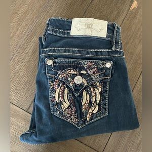 Miss me jeans size 27 regular skinny cut. Haven’t been worn in the last 2 years